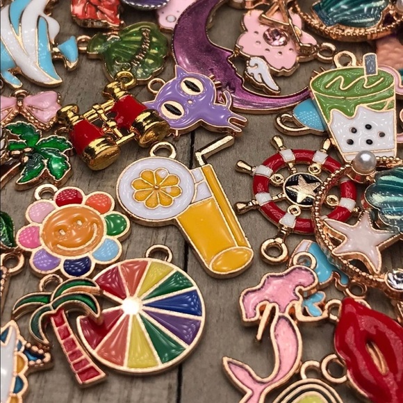 50pc Gold & Tibetan Silver Tone Charms Pendants DIY Jewelry Making Crafting Lot - Picture 6 of 16